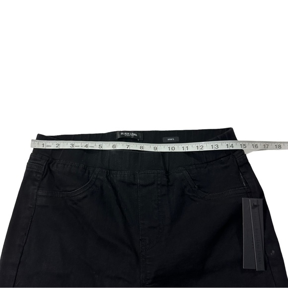 Black Label by C’est Toi Black Velvet Jean Pant Sz Large 30x28 Elastic Waist NWT - Picture 2 of 16